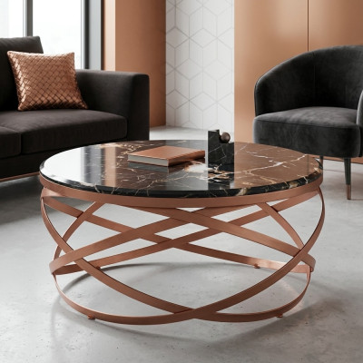 Salontafel rond Meubilair Luxe nieuw zwart Modern Woonkamer Ontwerp bruin