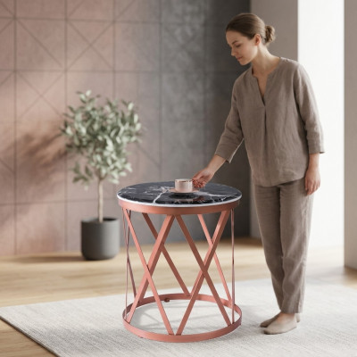 Woonkamer bijzettafel luxueus luxe meubel tafel bruin design nieuw