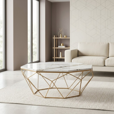 Salontafel Meubilair Tafel Goud Luxe Nieuw Modern Woonkamerontwerp Metaal