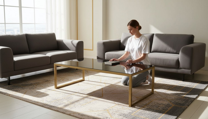 Salontafel Woonkamertafel Bijzettafel Design Roestvrij Staal Goud Modern