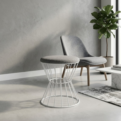 Poef Voetenbank Kubus Luxe meubels Ontwerp Stijl Lounge Club Stof