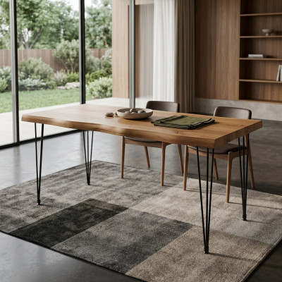 Eetkamer eettafel luxe meubilair hout keukentafel nieuw bruin tafel modern