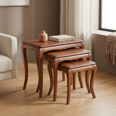 Bijzettafel 3x bruin Woonkamer meubilair Materiaal Roestvrij staal Design nieuw