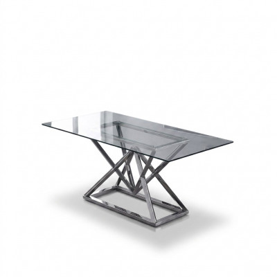 Ontwerper Eetkamer Moderne Glazen Tafel Roestvrijstalen Tafels Roestvrijstalen Frame