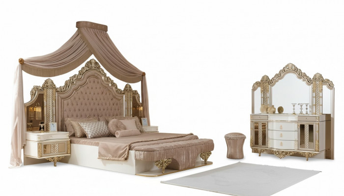 Slaapkamer set Bed 2x Nachtkastjes Kaptafel met spiegel Luxe nieuw