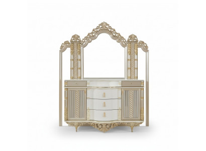 Schlafzimmer Set Luxus Schminktisch mit Spiegel weiß Design neu 2tlg