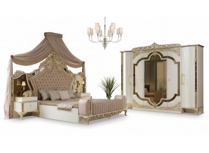 Slaapkamer set bed 2x nachtkastjes design luxe nieuw 5-delig wit