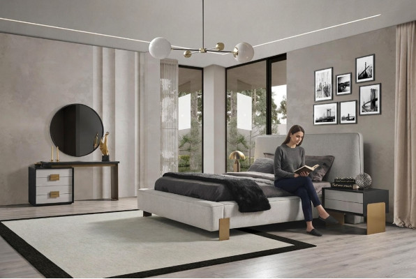 Slaapkamer set Bed 2x Nachtkastjes Kaptafel Luxe nieuw 5-delige
