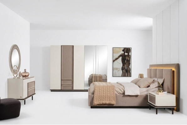 Slaapkamer set bed 2x nachtkastjes kaptafel luxe nieuw 6-delig design