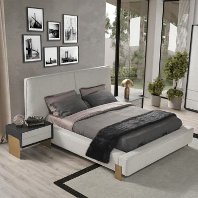 Luxe slaapkamer set ontwerper tweepersoonsbed 2x nachtkastjes stijlvol