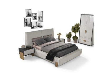 Luxe slaapkamer set ontwerper tweepersoonsbed 2x nachtkastjes stijlvol