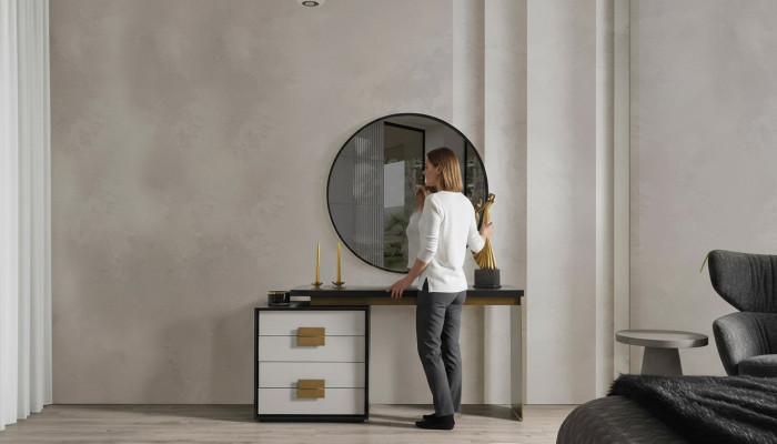 Slaapkamer Stijlvolle Set Designer Kaptafel Luxe Spiegel 2-delig