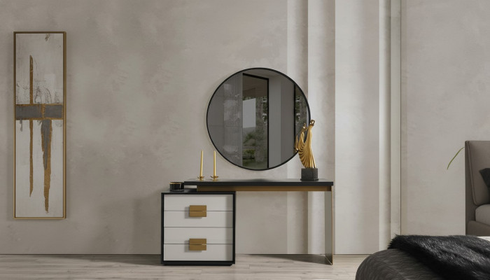 Slaapkamer Stijlvolle Set Designer Kaptafel Luxe Spiegel 2-delig