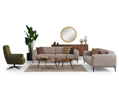 Woonkamerbankstel Designer Set 3+2+1 Zits Luxe Beklede Meubels