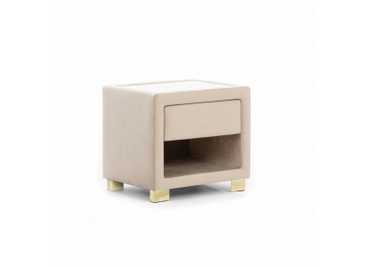 Beige Vierkante Nachtkastje Ontwerper Houten Frame Moderne Meubels Nieuw