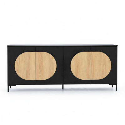 Zwart-bruine commode Slaapkamerdesigner Houten commode Luxe dressoir