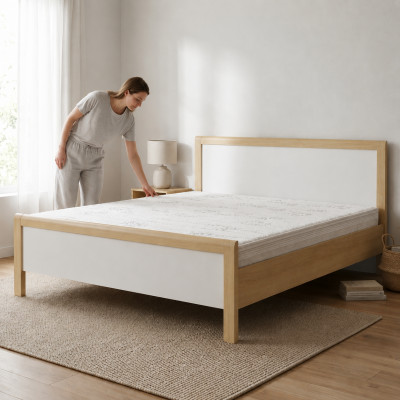 Modern wit tweepersoonsbed slaapkamer bedden hoogwaardig houten frame