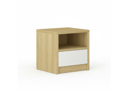 Lichtbruine nachtkastje met 1 lade - ontwerp slaapkamer houten console