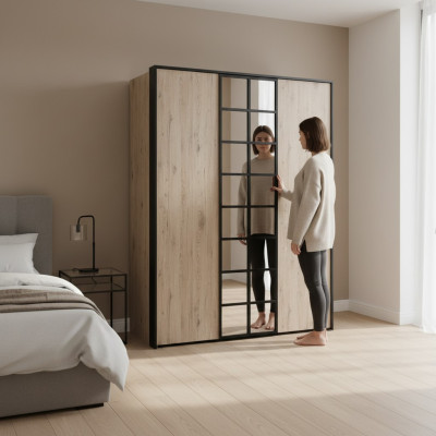 Bruine kledingkast Moderne slaapkamermeubels Designerkasten Nieuw