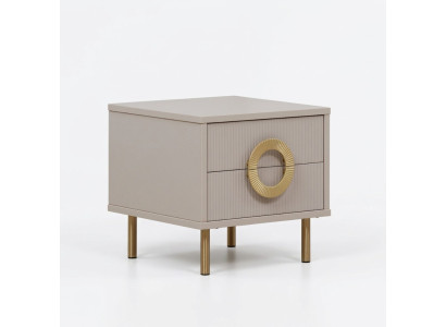 Ontwerper beige nachtkastje met 2 laden slaapkamer bedconsole
