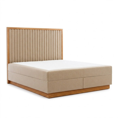 Bruin-beige slaapkamer bed designer bedden tweepersoonsbedden textielbed