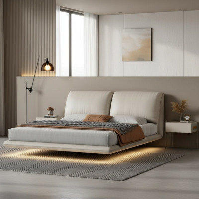 Wit wandbed slaapkamer ontwerper houten frame meubels tweepersoonsbedden