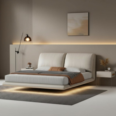 Wit wandbed slaapkamer ontwerper houten frame meubels tweepersoonsbedden