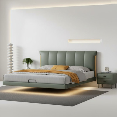 Groene muurbed ontwerper slaapkamer bedden leren bedden textiel bedden