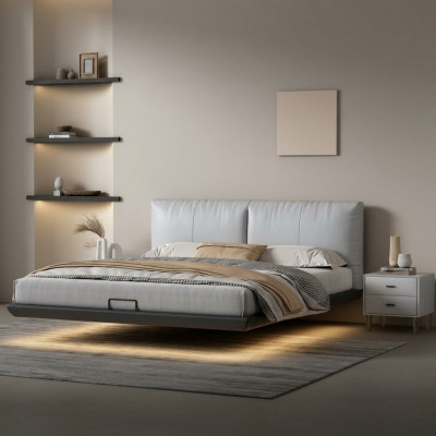 Witte slaapkamer Designer bed Luxe bedden Leren tweepersoonsbedden Nieuw