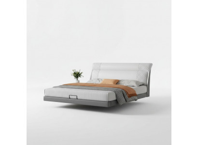 Witte slaapkamer bed Ontwerper leren bedden Stoffen bedden Tweepersoonsbedden