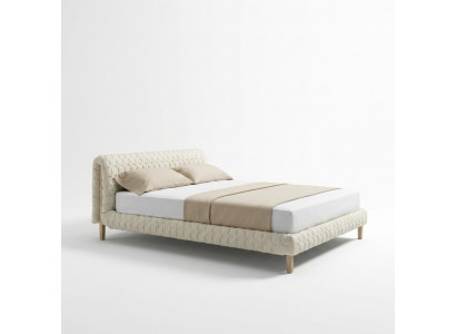 Modern wit bed Slaapkamer Designer Tweepersoonsbed Houten frame