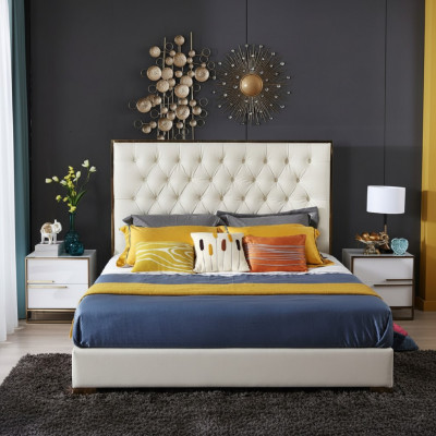 Wit Chesterfield Groot Bed Slaapkamer Meubels Ontwerpersbedden Nieuw