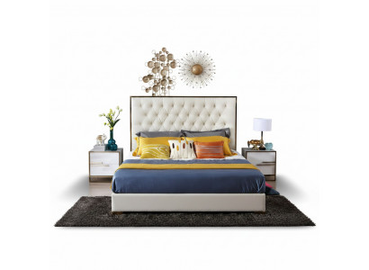 Wit Chesterfield Groot Bed Slaapkamer Meubels Ontwerpersbedden Nieuw