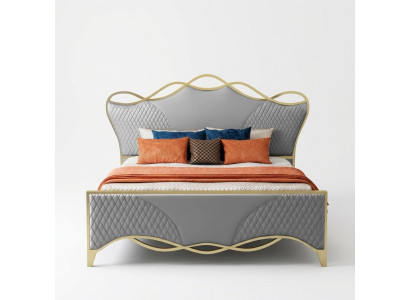 Stijlvolle slaapkamer bed ontworpen kunstlederen tweepersoonsbed houten frame