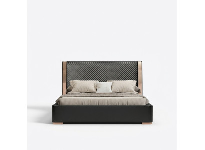 Slaapkamer bedden Grijze leren bed Moderne meubels Houten bedframe Bedden
