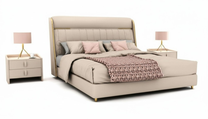 Luxe Beige Slaapkamer Bed Stijlvol Slaapkamer Houten Meubels
