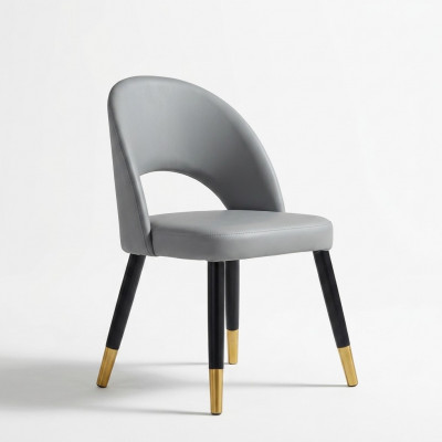 Moderne grijze eetkamerstoel 1-zits designer houten stoelen