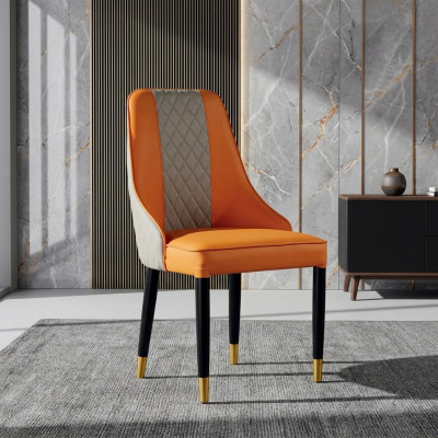 Oranje eetkamerstoel Houten stoelen Moderne hoge stoelen zonder armleuningen