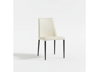 Witte eetkamerstoel, designer houten stoelen, stijlvolle moderne textielstoelen.