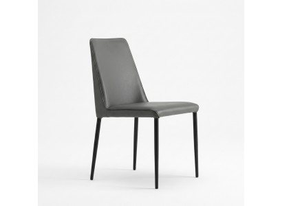 Volledig zwarte eetkamerstoel ontworpen houten stoelen textiel fauteuils