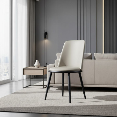 Eetkamermeubelen Stijlvolle stoel Luxe bekleding Designerhouten eenzitter