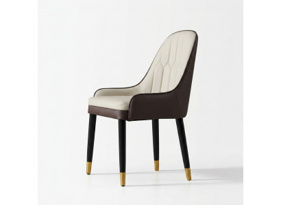 Zwart-witte eetkamerstoel ontwerp kunstleren stoelen moderne houten stoelen.