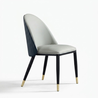Heldergrijze eetkamerstoel Stijlvolle houten stoelen Moderne fauteuils Nieuw