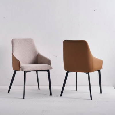 Lichtbruine eetkamerstoel keukenstoel met roestvrijstalen frame houten stoelen