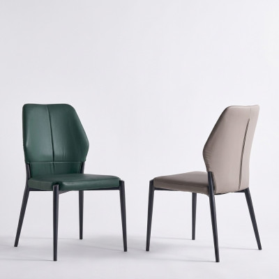 Groene designer leren stoel Moderne eetkamerstoelen Keuken zitmeubelen Nieuw