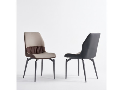 Beige eenzitsstoelen zonder armleuningen eetkamerstoelen keukenmeubels