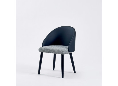 Grijze-blauwe eetkamerstoel Luxueuze fauteuil Houten stoelen
