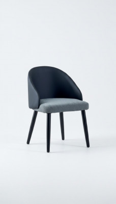 Blauw-grijze eenzitter luxe eetkamerstoelen design eetkamerstoelen