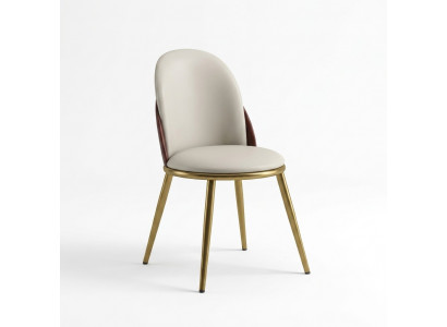 Witte-gouden stoel Stijlvolle eenzits gestoffeerde stoelen Roestvrijstalen stoelen