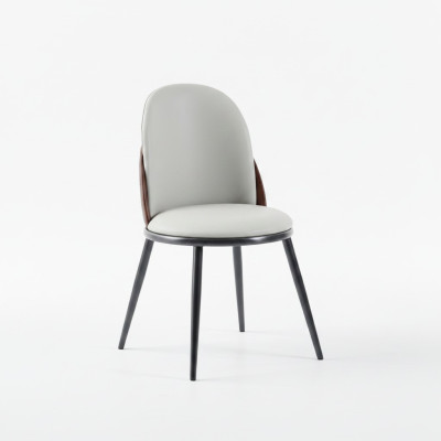 Eetkamer meubel designer wit eenzitter zonder armleuningen luxe houten stoel